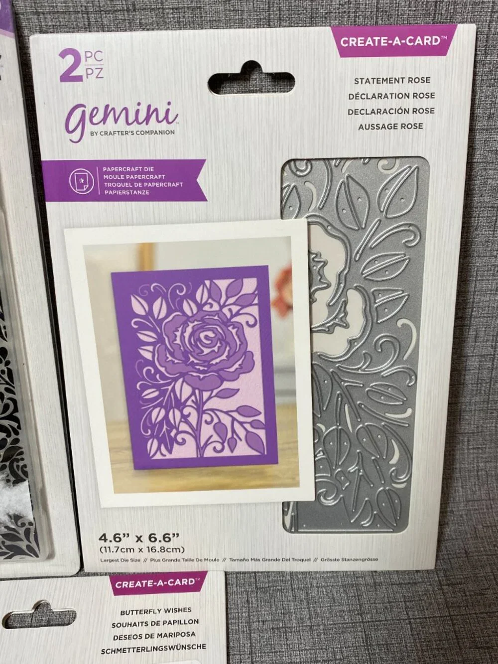 NEW Crafters Companion 3pc Lot Butterfly Wishes Statement Rose & Emboss Folder